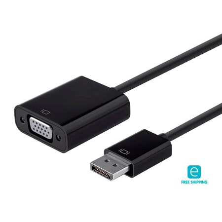 Monoprice Essentials DisplayPort 1.2a to VGA Active Adapter_ Black 31388